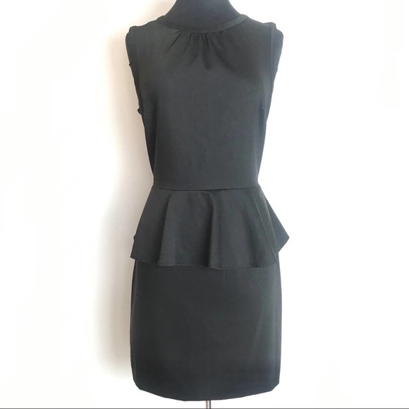 H&M Black Peplum Sheath Dress Size 14 - Picture 1 of 7